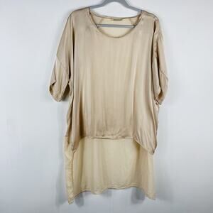 Stark X Size Large High Low Tunic Top Tan Boho Art To Wear Casual